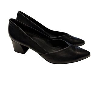 Paul Green Women’s Rendi Black Leather Block Heel Pumps Sz US 10